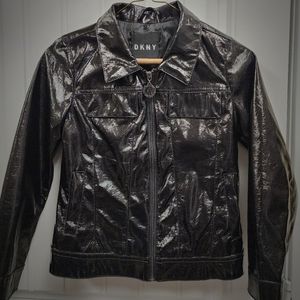 Shiny Black DKNY Kids Jacket